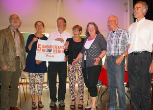 De 5 coordinatoren: Wil Pit, (Agnes Wolbert, Hans Spekman,) Hillie Dunning, Wil Kerstjens, Joop Kramer en Luuc Christensen